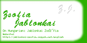 zsofia jablonkai business card